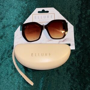 Ellure Brown Sunglasses with case. NEW!